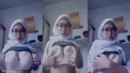 Jilbab Putih Basah Kena Cipratan Kontol.
